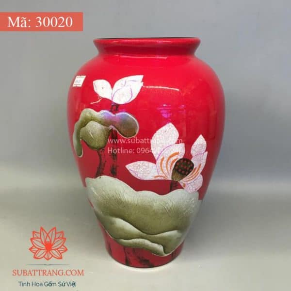 Lọ Hoa Sơn Mài Hoa Sen - 30016