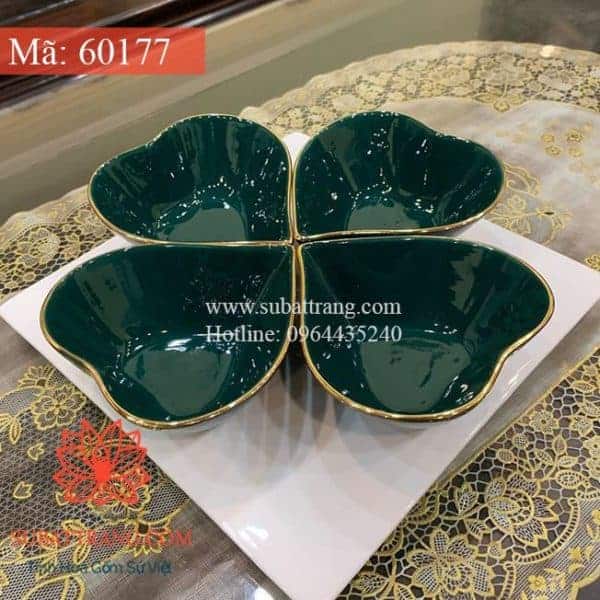 Set Bát Tim Vẽ Vàng Kim - 60177