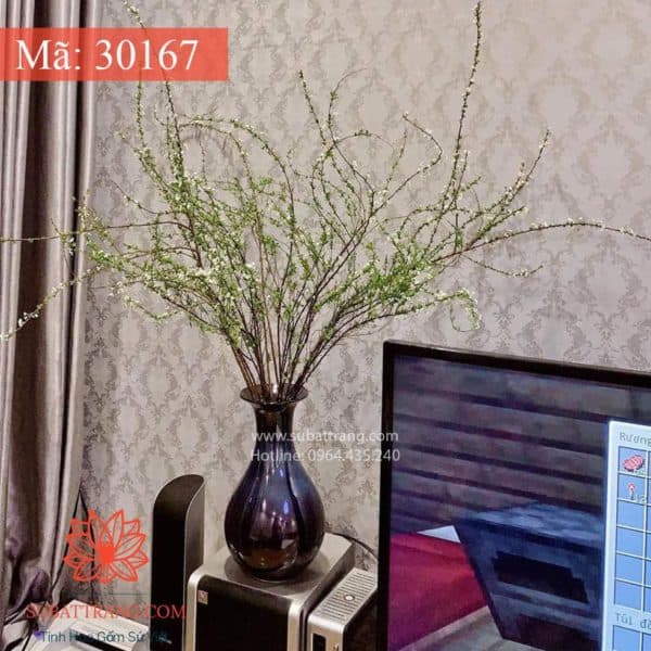 Lọ Hoa Tỳ Bà Men Hỏa Biến Bát Tràng - 30167