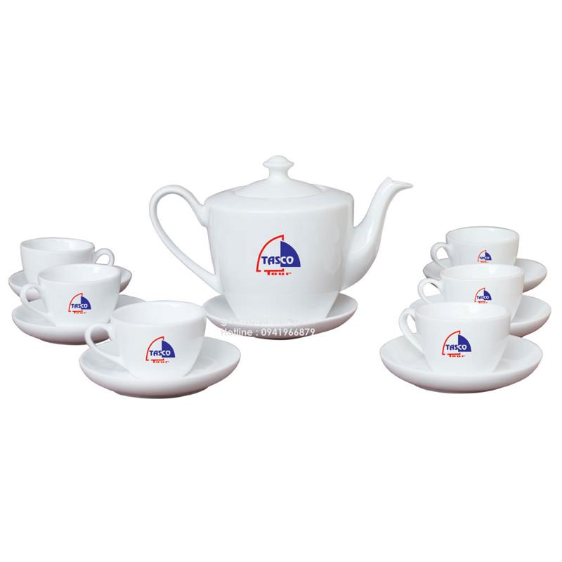 Bộ ấm trà in logo - Nghệ thuật tạo dấu ấn thương hiệu tinh tế