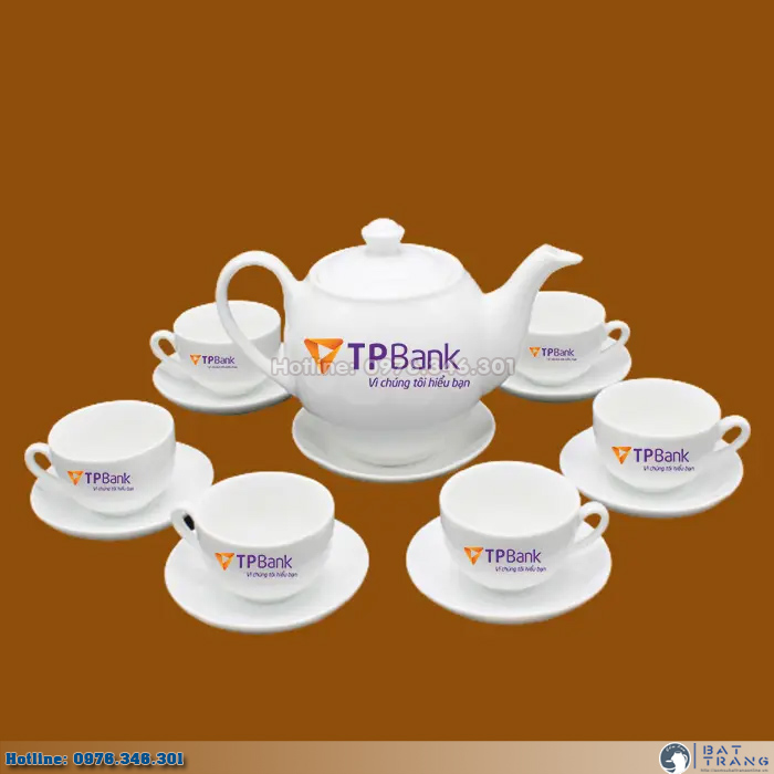 Bộ ấm trà in logo - Nghệ thuật tạo dấu ấn thương hiệu tinh tế